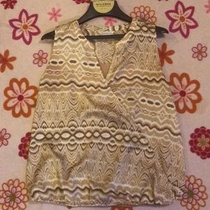 Gold Pattern tank top blouse